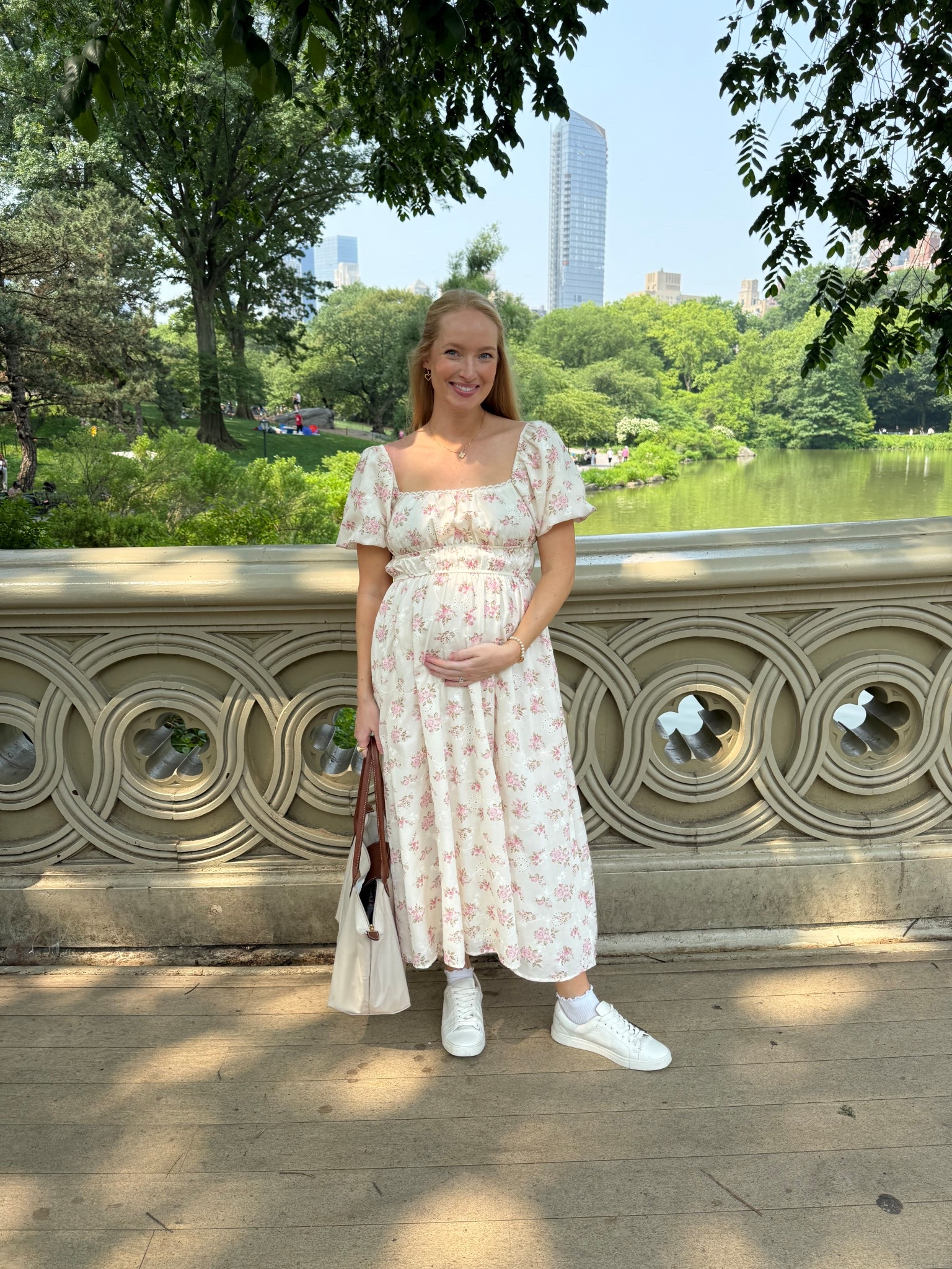 What I wore in NYC! I somehow walked 30k steps today in these white sneakers 😅 

Bump friendly dresses // floral dress // everyday tote bag // 

#LTKSummerEdit #LTKTravel