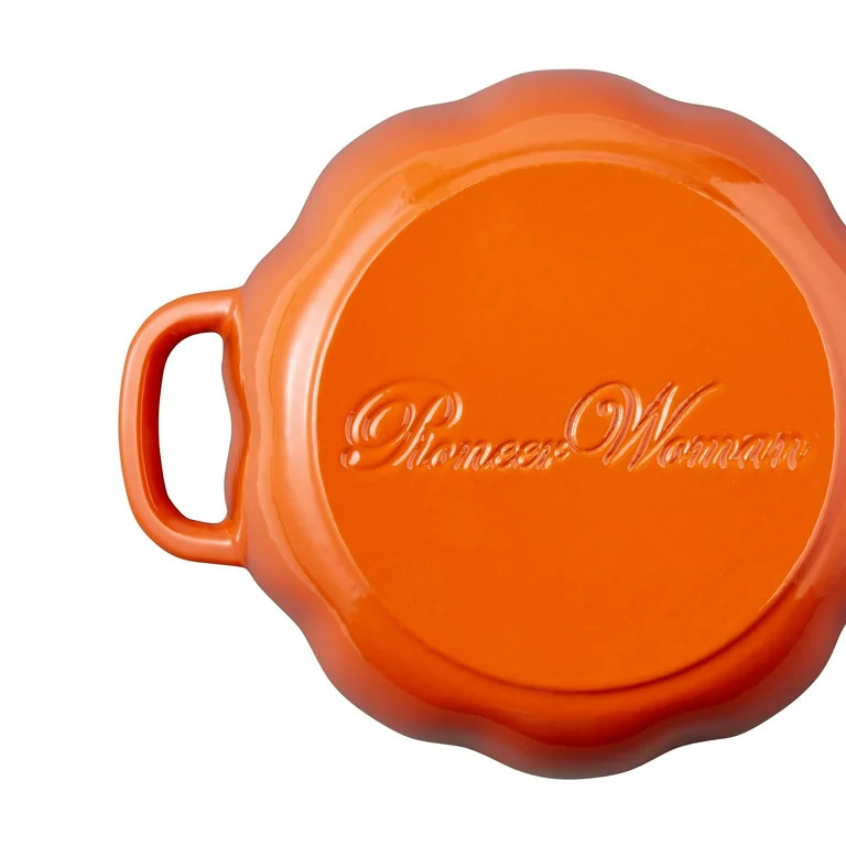 The Pioneer Woman Pumpkin 3.5-Quart Enamel Cast Iron Dutch Oven, Orange | Walmart (US)
