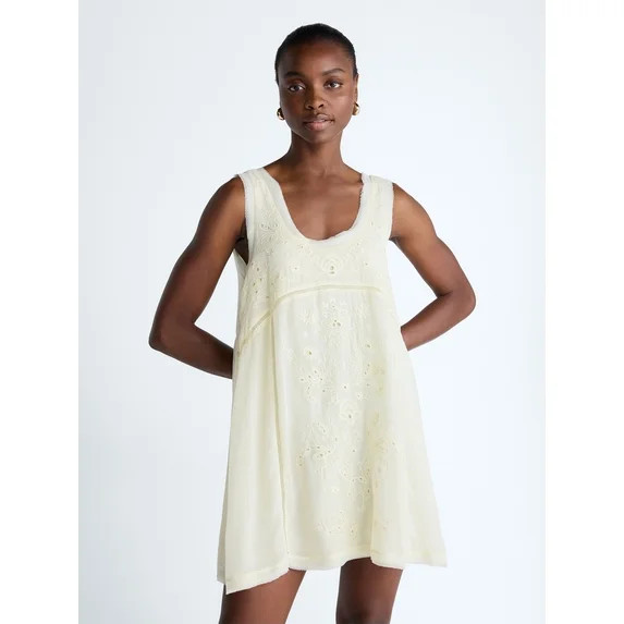 Scoop Women's and Women's Plus Embroidered Mini Dress, Sizes XS-4X | Walmart (US)