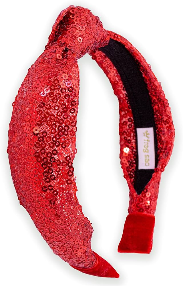 FROG SAC Christmas Knot Headband for Girls, Red Sequin Knotted Hair Bands Accessories for Kids, S... | Amazon (US)