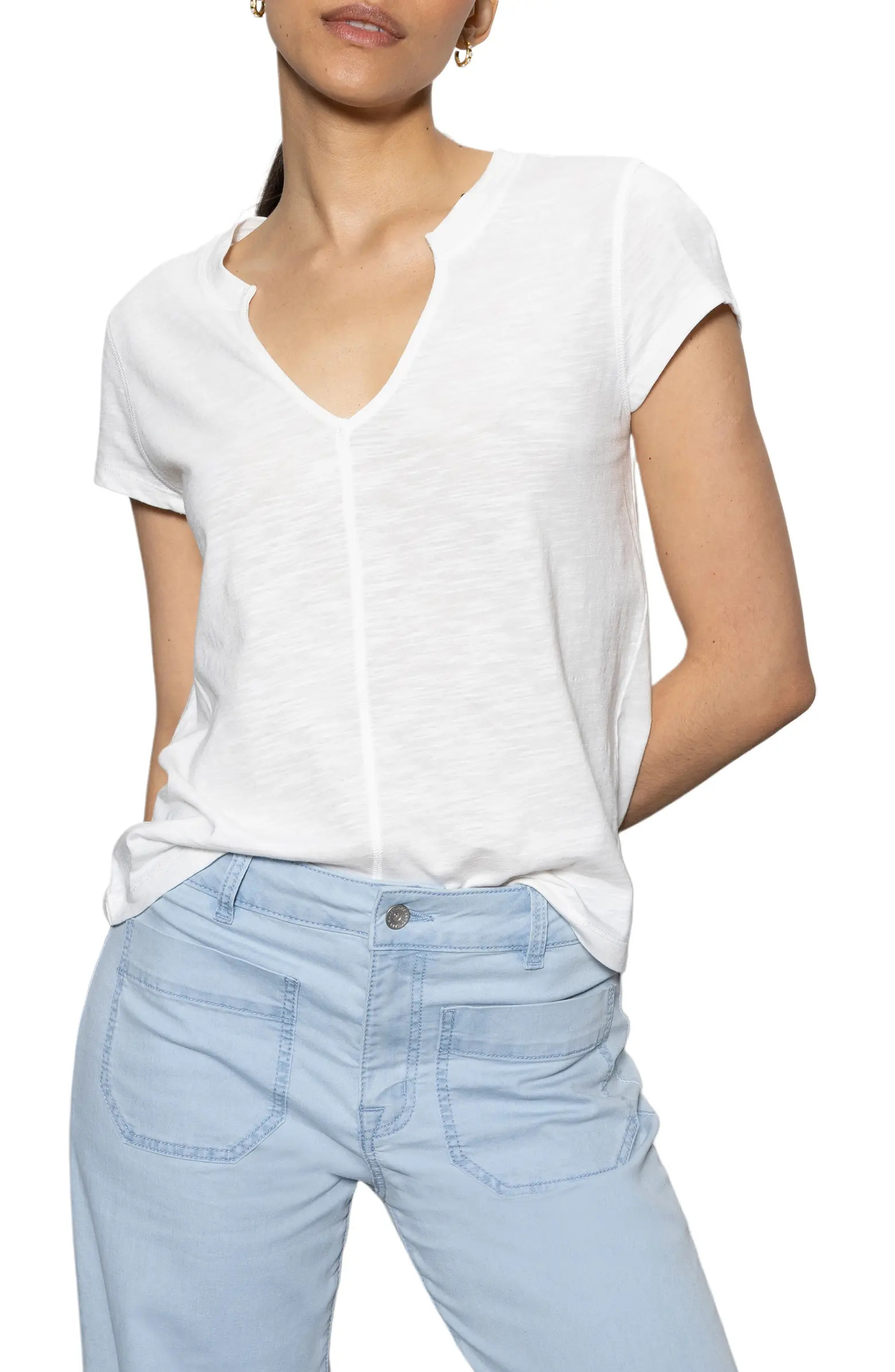 The New Girl Split Neck T-Shirt | Nordstrom