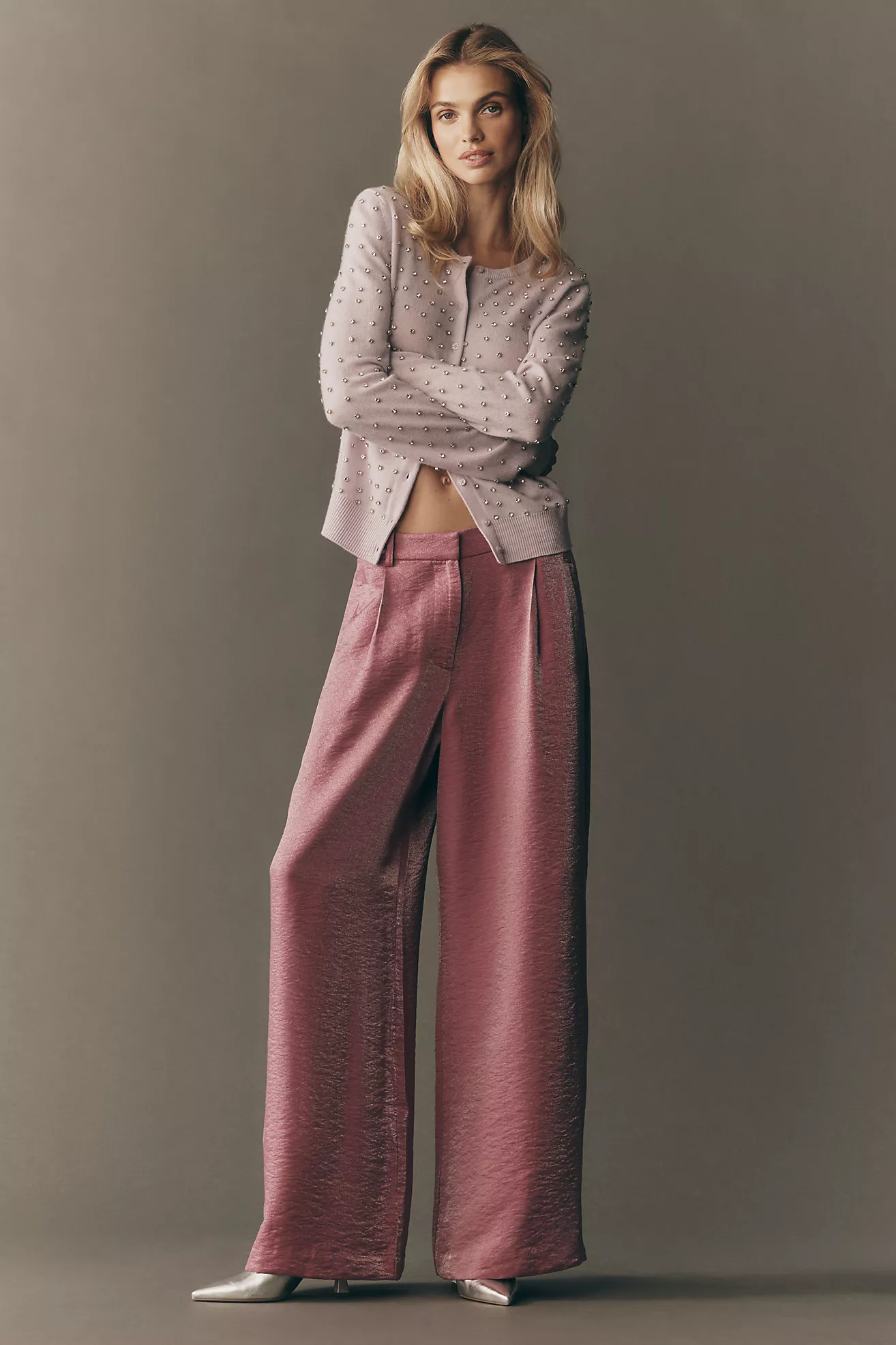 Maeve Shimmered Wide-Leg Trousers | Anthropologie (US)
