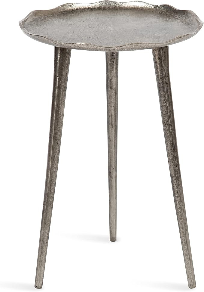 Kate and Laurel Alessia Modern Round Metal Side Table; 15 x 15 x 22; Silver; Decorative Glam Cast... | Amazon (US)