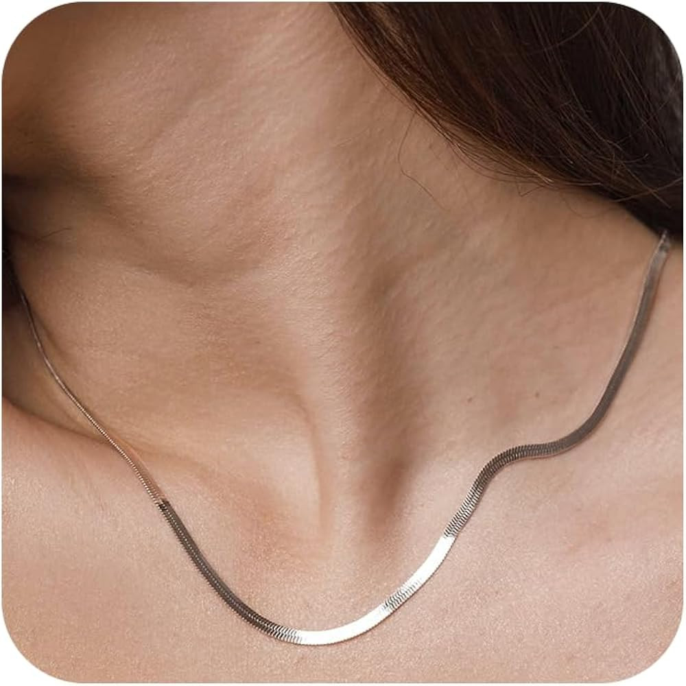 CHESKY Gold Necklace for Women-14K Plated/S925 sterling silver Snake Chain Necklace Dainty Simple... | Amazon (US)