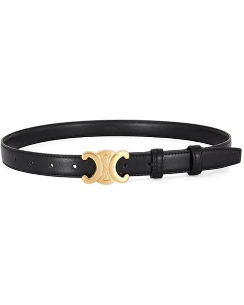MoYoTo Women’s 2.5cm Thin Leather Belt Fashion Designer Belts for Jeans Pants Dresses with Gold... | Amazon (US)