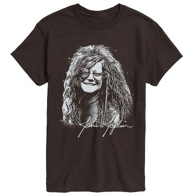 Men's Janis Joplin Janis Joplin Portrait Short Sleeve Graphic T-Shirt - Dark Brown - 2 X-Large | Target