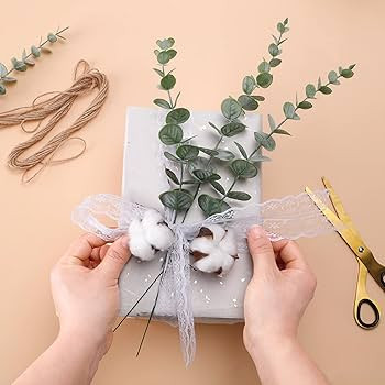CEWOR 24pcs Eucalyptus Stems Decor Artificial Eucalyptus Leaves Faux Greenery Branches for Weddin... | Amazon (US)