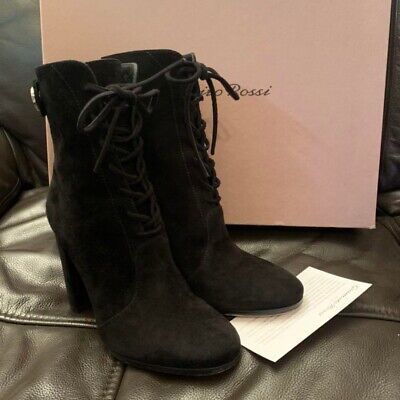 Gianvito Rossi Black Round Toe Suede Lace-up Short Boots Size US 6 Authentic  | eBay | eBay US