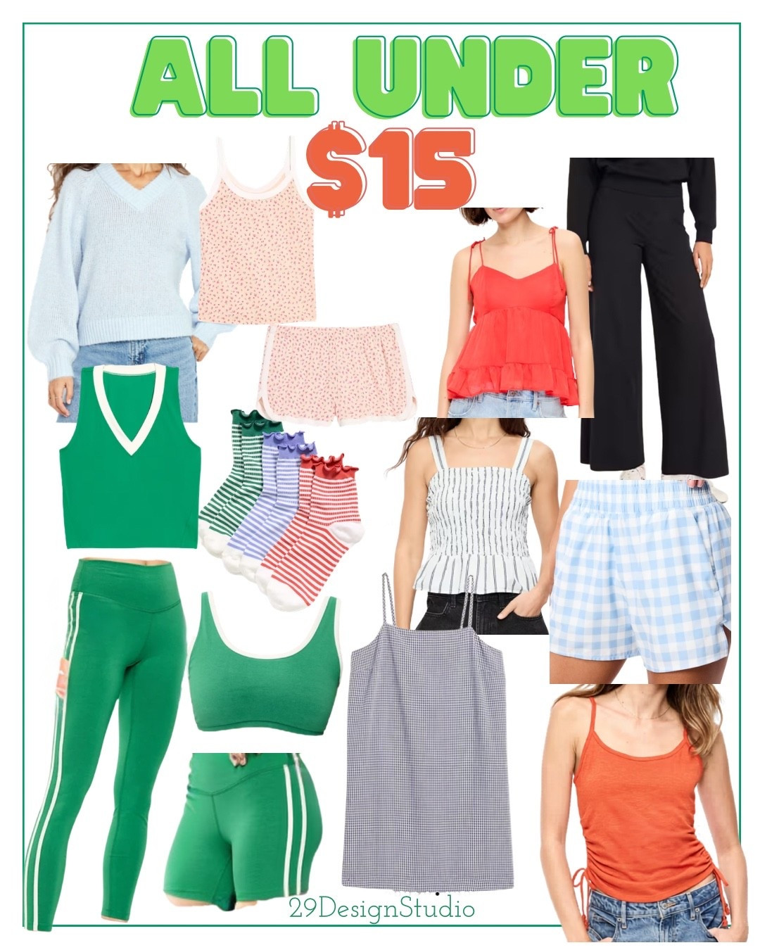 All Under $15 Sale
Spring finds
Spring athleisure 
Bright tank tops y

#LTKSaleAlert #LTKMidsize
