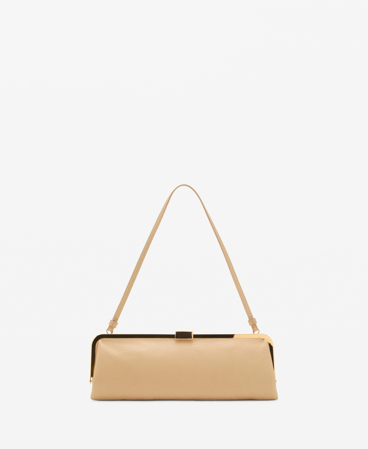 Mango Women's Metallic Clutch Handbag - Vanilla | Macy's