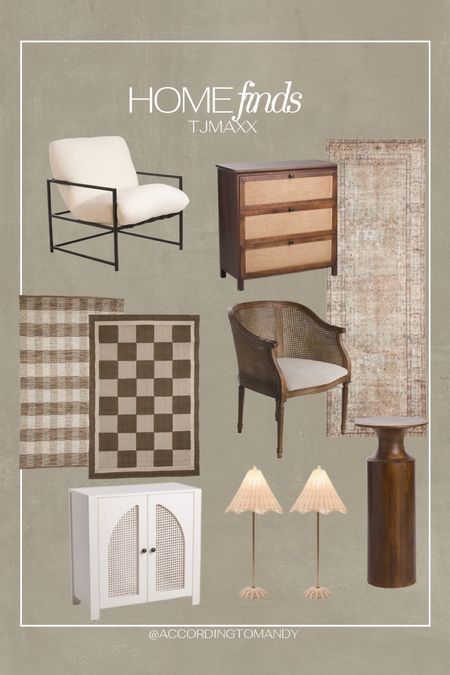 Tj maxx home decor finds

Cane chair
Rug
Lamps
Cabinets
Dresser
Accent chair
Table 

#LTKunder100 #LTKunder50 #LTKhome