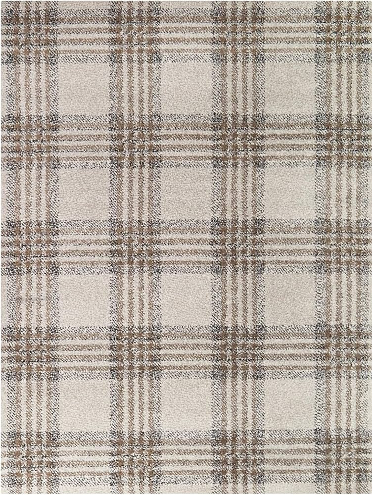 Balta Rugs Monte Classic Plaid 6' 7" x 9' Brown Area Rug | Amazon (US)