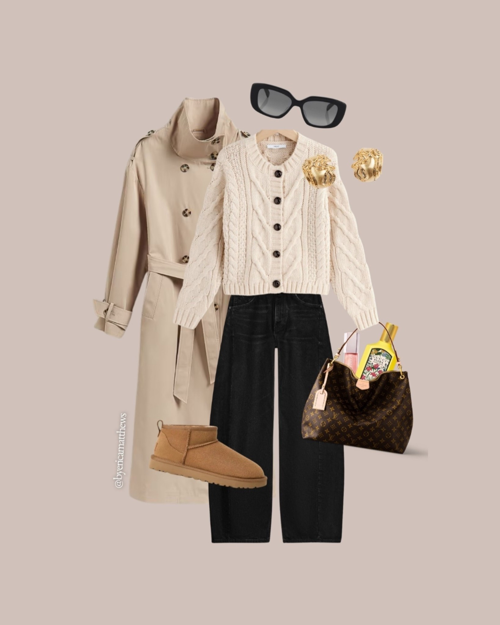 Before Leaving The Holiday Barn…

Cute, Casual… & Never Underdressed Outfit:
- Thermal Vest, Gold Earrrings & Dome ring @marksandspencerstyle 
- Cable Knit cardigan & Scarf @tuclothing 
- Barrel Jeans @zara *Designer Dupe*
- Funnel neck trench coat @reserved 
- Ultra mini boots @uggineurope 
- Moment pave charm bracelet @theofficialpandora 

Perfume:
- Gucci Flora Gorgeous Orchid EDP @guccibeauty 

Lips:
- Lip pencil @maccosmeticsuki (Chestnut)
- Gloss Bomb luminizer @fentybeauty (sweet mouth)

Comment SHOP and I’ll send you a direct link with the details 💕

@cotyukpr @gucci @cotyinc @discoverlpp @maccosmetics https://liketk.it/5KHZN #outfitoftoday #finishingtouches #blowouthair #howtowearit #guccibeauty

#LTKbeauty #LTKmidsize #LTKuk