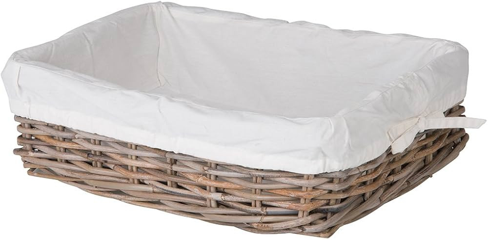 Kouboo Kobo Rattan Shelf Removable Liner, Gray, Medium Size Decorative Storage Basket | Amazon (US)
