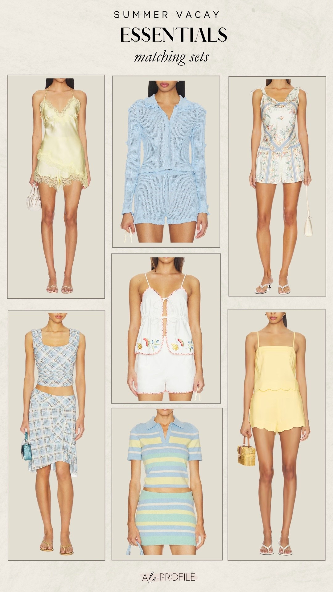 Summer vacay matching sets 🤍