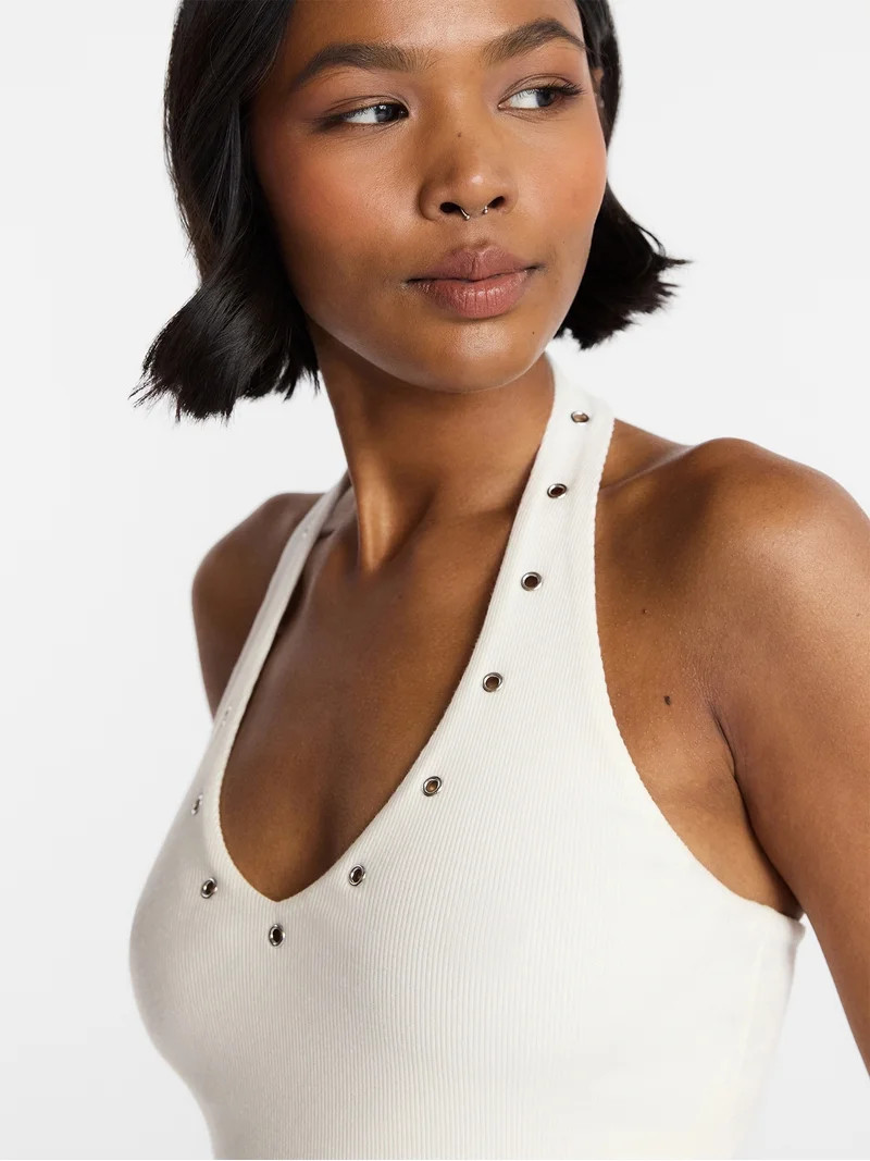 No Boundaries Grommet Halter Top, Women's XXS-XXL - Walmart.com | Walmart (US)