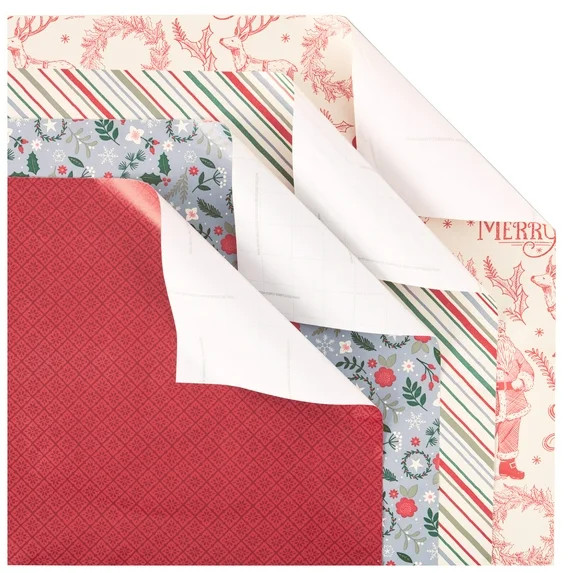 Multicolor Assorted Christmas Designs Wrapping Paper, 120 sq ft, by Holiday Time | Walmart (US)