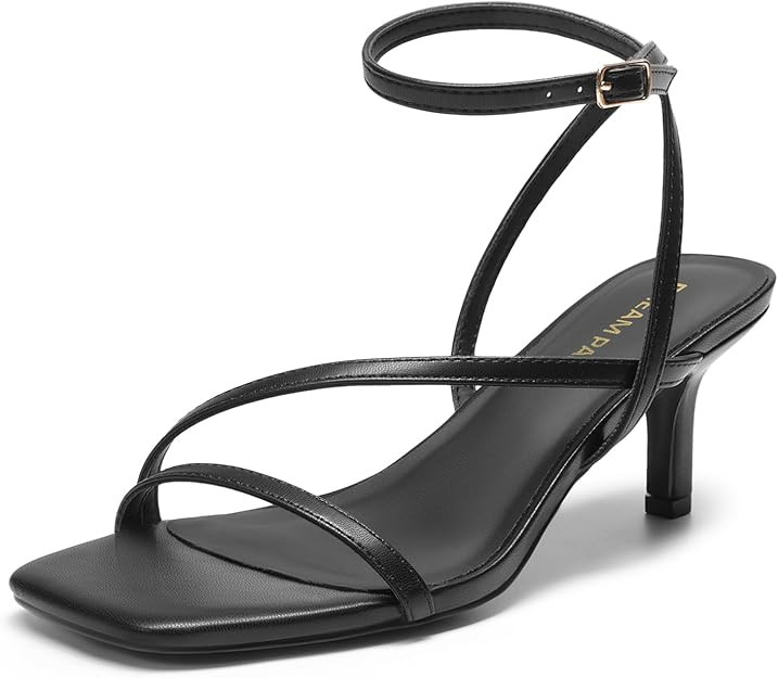 DREAM PAIRS Women's Low Kitten Heels Strappy Open Square Toe Ankle Strap Sexy Fashion Comfort Dre... | Amazon (US)