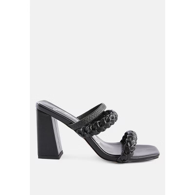 London Rag Womens Arnie Braided Straps Block Heeled Sandals 6 | Target