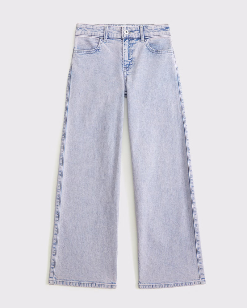 girls high rise wide leg jeans | girls bottoms | Abercrombie.com | Abercrombie & Fitch (US)
