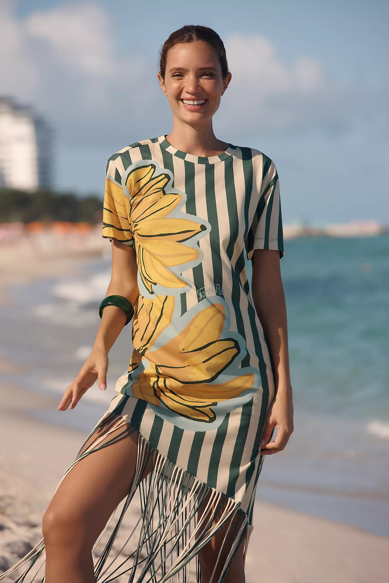 Farm Rio x Anthropologie Fringed T-Shirt Dress | Anthropologie (US)