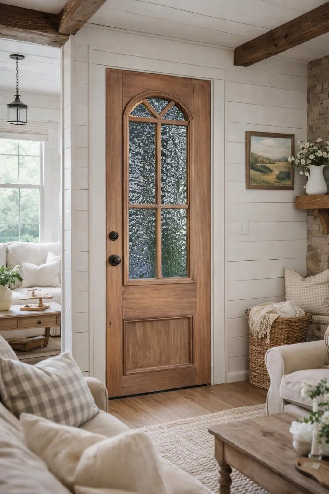 Handcrafted Arched Glass French Door: Top Lite Custom Rustic Wooden Interior/Exterior | Etsy (US)