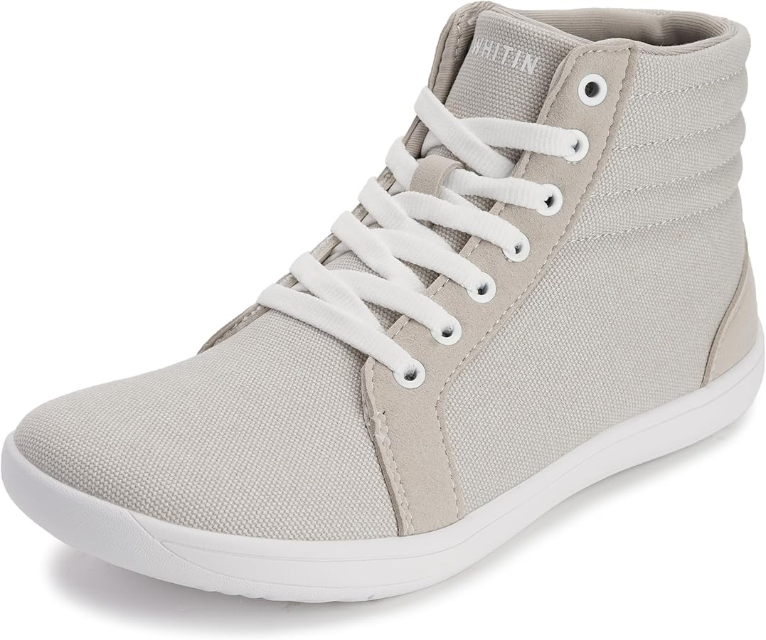WHITIN Women's Wide High-Top Canvas Barefoot Sneakers | Minimalist Street-Ready Fit | Comfort-For... | Amazon (US)