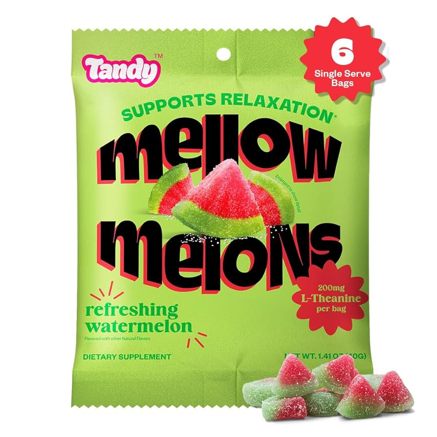 Tandy Mellow Melons L-Theanine Gummies I Relaxation Gummy with Refreshing Watermelon Flavor I Cal... | Amazon (US)