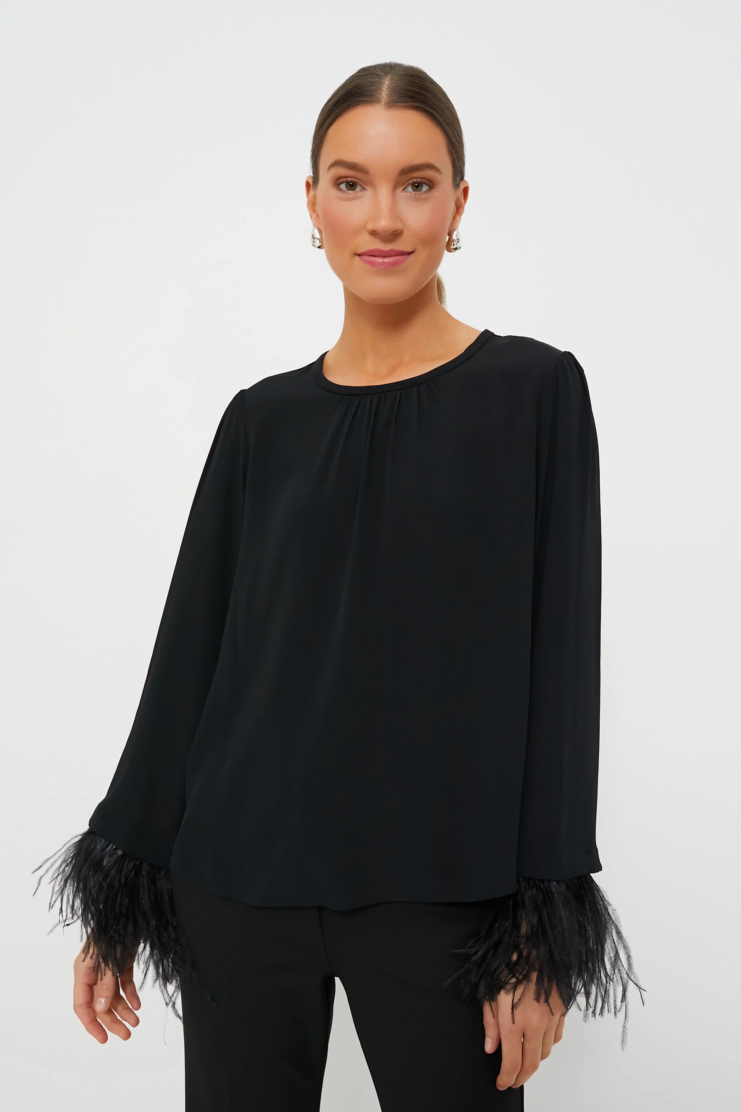 Black Rivista Feather Blouse | Tuckernuck (US)