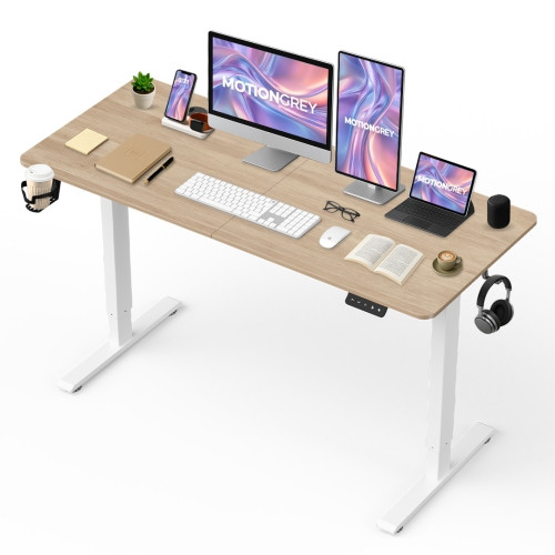 MotionGrey Ergo2 - Adjustable Electric Standing Desk with Memory Settings - 55" x 24" Light Brown... | Best Buy Canada