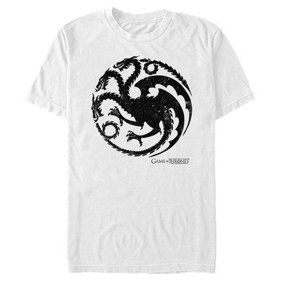 Men's Game of Thrones Targaryen Dragon Symbol T-Shirt - White - Medium | Target