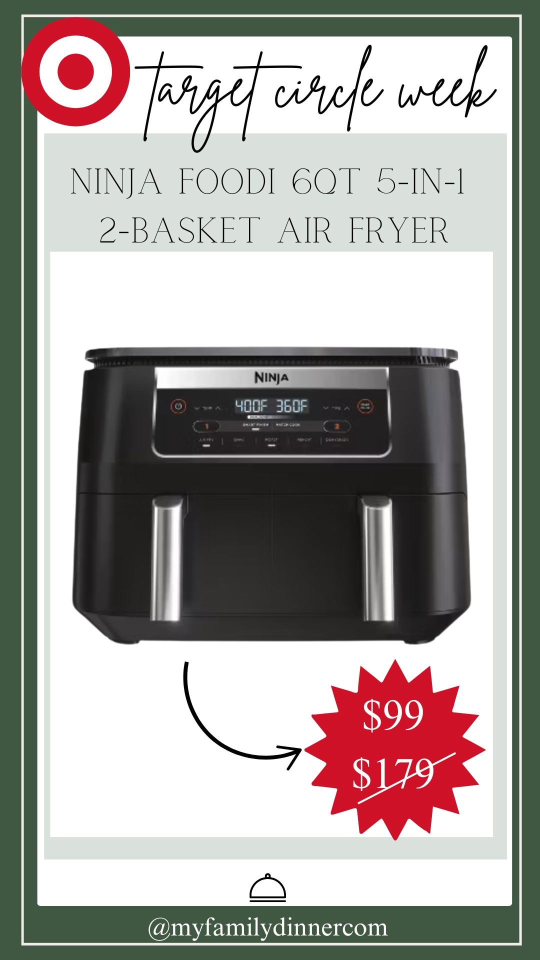 Huge sale!! Target circle week! 
Ninja dual air fryer has Two independent cooking baskets that lets you cook 2 foods, 2 ways, and finish at the same time.

#LTKFamily #LTKSaleAlert #LTKFindsUnder100