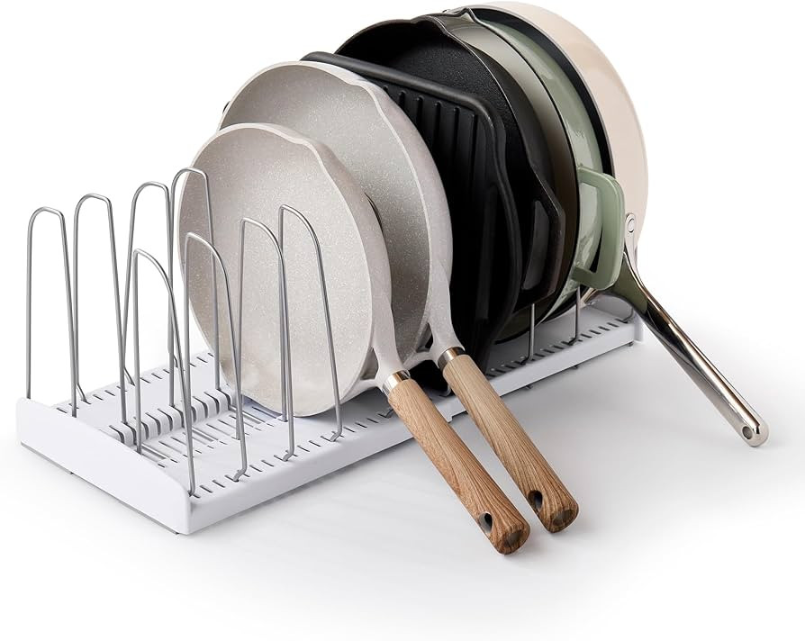 YouCopia StoreMore Expandable Cookware Rack with Tall Steel Wires, 12.5"-22" Wide Adjustable Pan ... | Amazon (US)