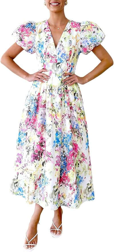 Womens Summer Floral Maxi Dress Wedding Guest Party Long Dresses 2026 | Amazon (US)