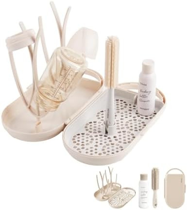 MOTHER-K Travel Baby Bottle Drying Rack Set - Baby Bottle Cleaner Kit with Mini Silicone Bottle B... | Amazon (US)