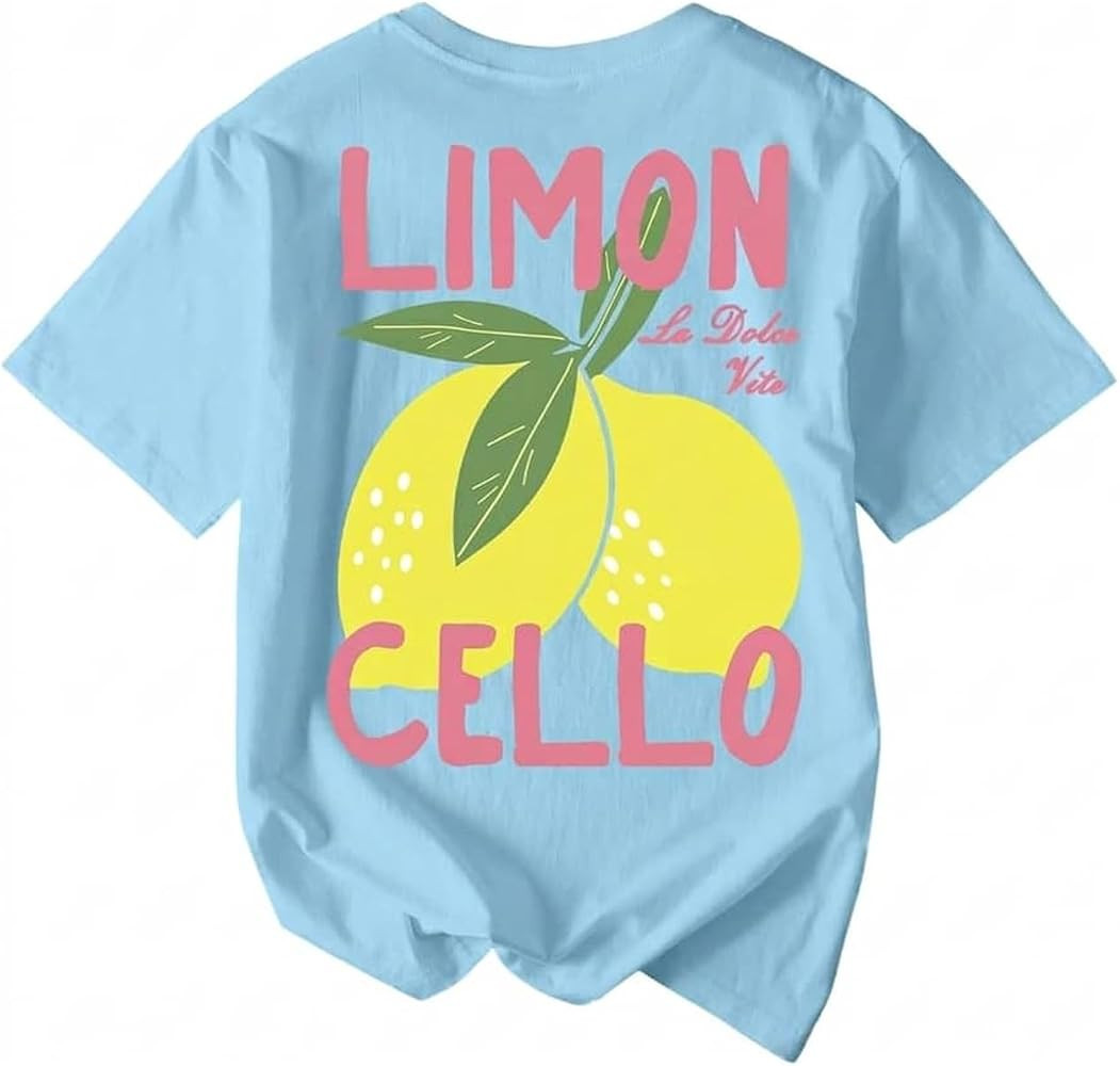 SweatyRocks Women's Cute Lemon Graphic Tees Summer Short Sleeve T Shirts | Amazon (US)