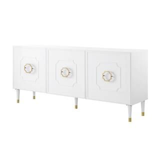 Inspired Home Keao White Sideboard 3-Doors-SD103-09WG3-HD - The Home Depot | The Home Depot