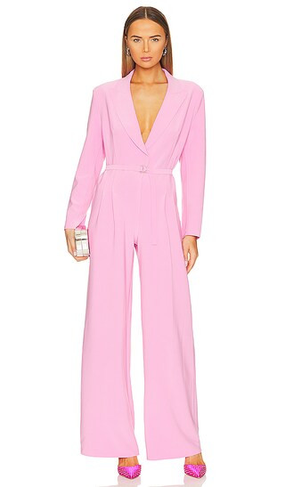 Single Breasted Straight Leg Jumpsuit in Candy Pink | Revolve Clothing (Global)