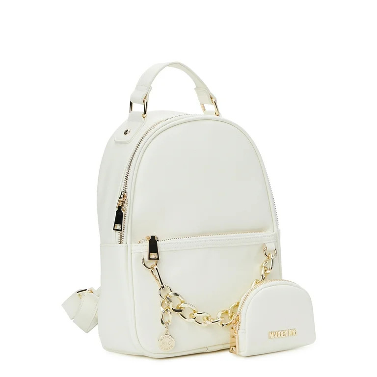 Madden NYC Women's Chain Accent Backpack with Removable Pouch Cream | Walmart (US)