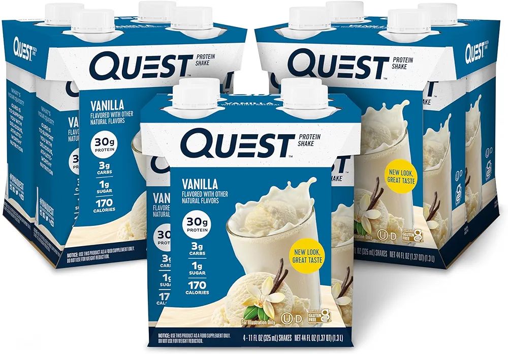 Quest Nutrition Vanilla Protein Shake, High Protein, Low Carb, Gluten Free, Keto Friendly, 11 Fl.... | Amazon (US)