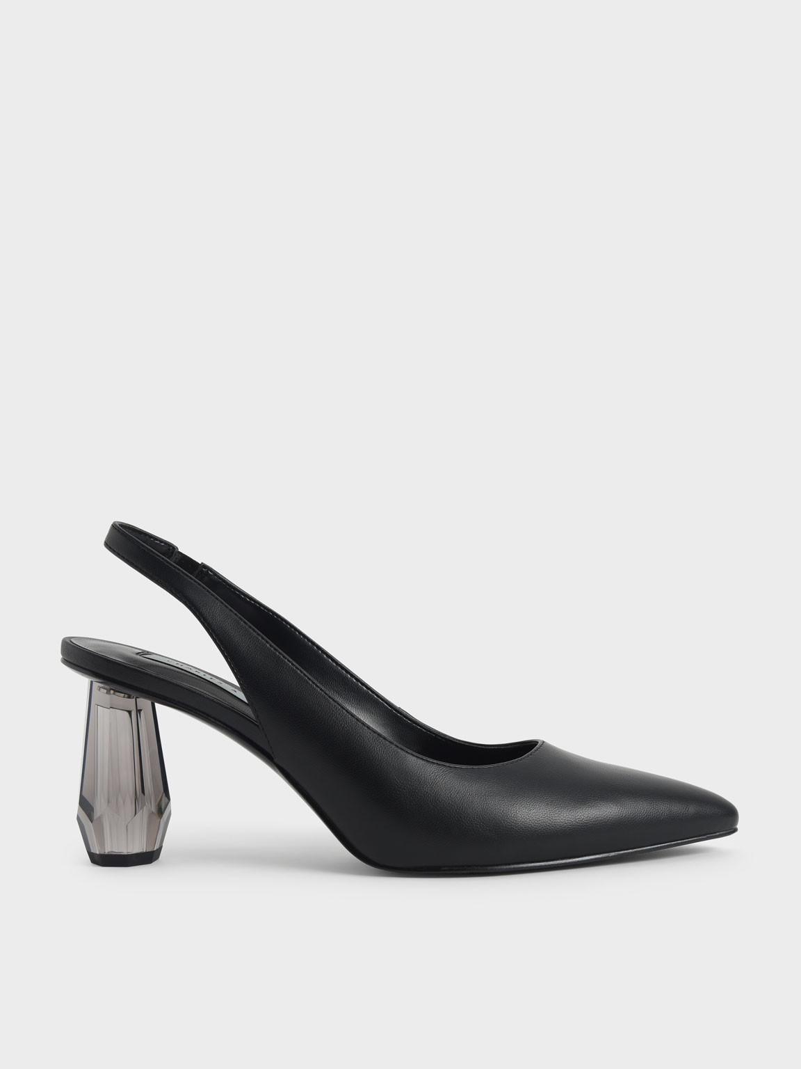 Sculptural Heel Slingback Pumps - Chalk | CHARLES & KEITH (US)