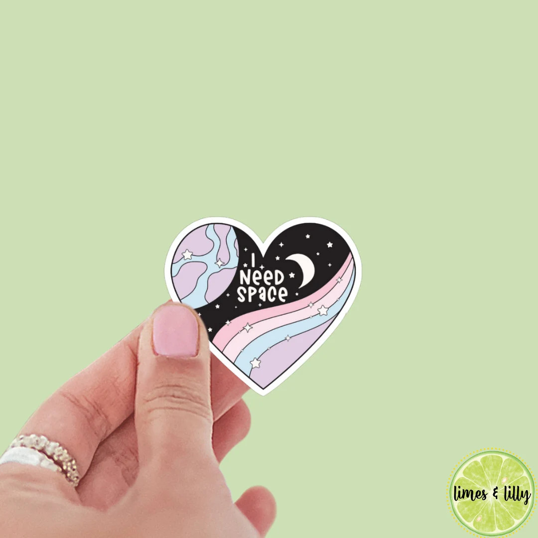 I Need Space Heart Sticker | Moon Sticker | Bookish Stickers | Kindle Stickers | Water Bottle | D... | Etsy ROW