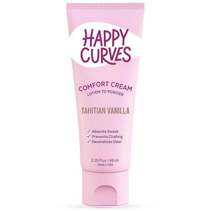 HAPPY CURVES Lotion to Powder Anti Chafing Odor Control Cream for Women: Aluminum-Free Cream for ... | Amazon (US)