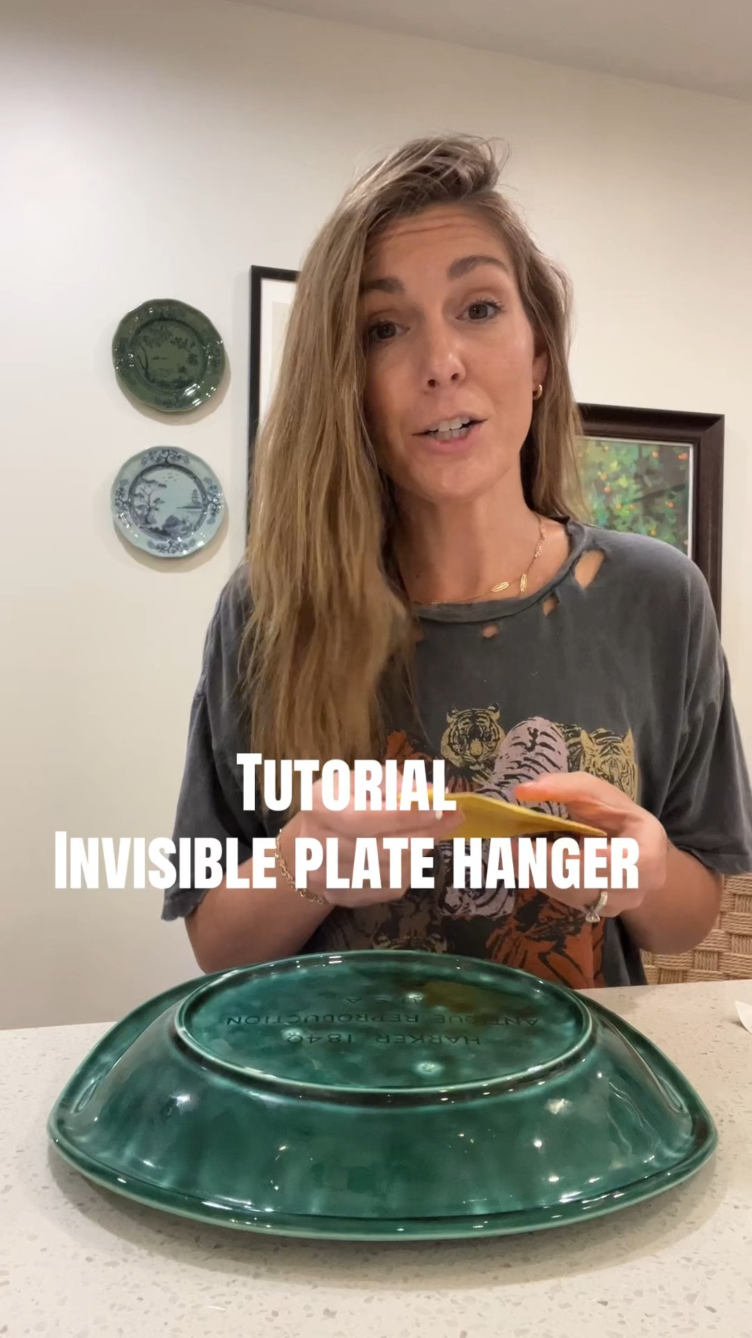 If you’ve ever wanted to hang plates in your wall; this tutorial is for you.  These invisible plate hangers are my favorite! Great Kitchen Decor.

#LTKHome