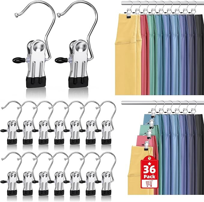 Amazon.com: 36 Pack Boot Hangers Clips for Closet, Laundry Hooks Hanging Clips Pants Hangers with... | Amazon (US)