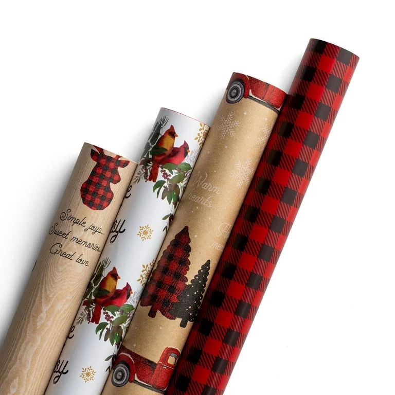 DaySpring, A Cozy Christmas, Reversible Christmas Wrapping Paper Bundle, 905434101 - Walmart.com | Walmart (US)