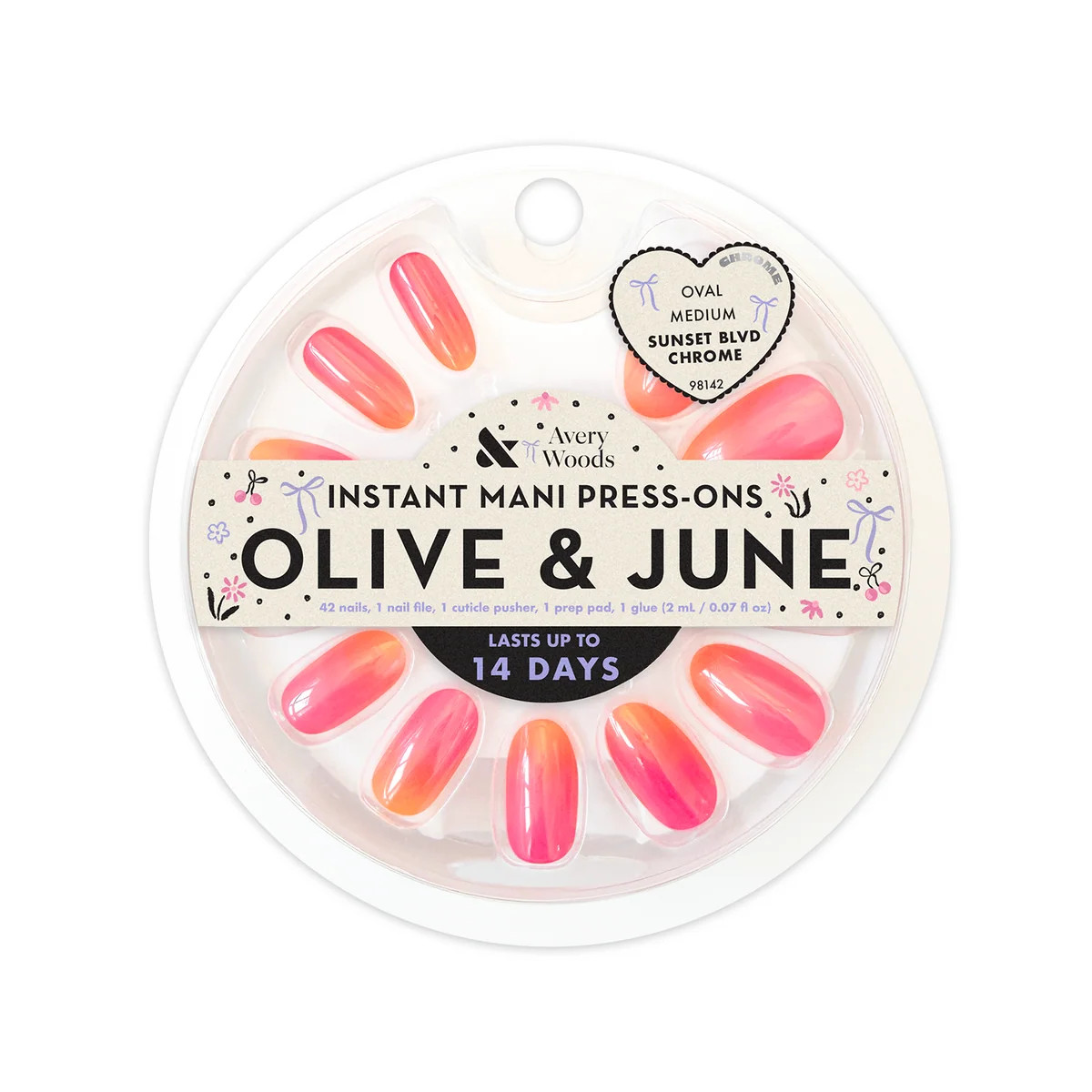 Sunset Blvd Chrome - Press On | Medium | Oval | Olive & June