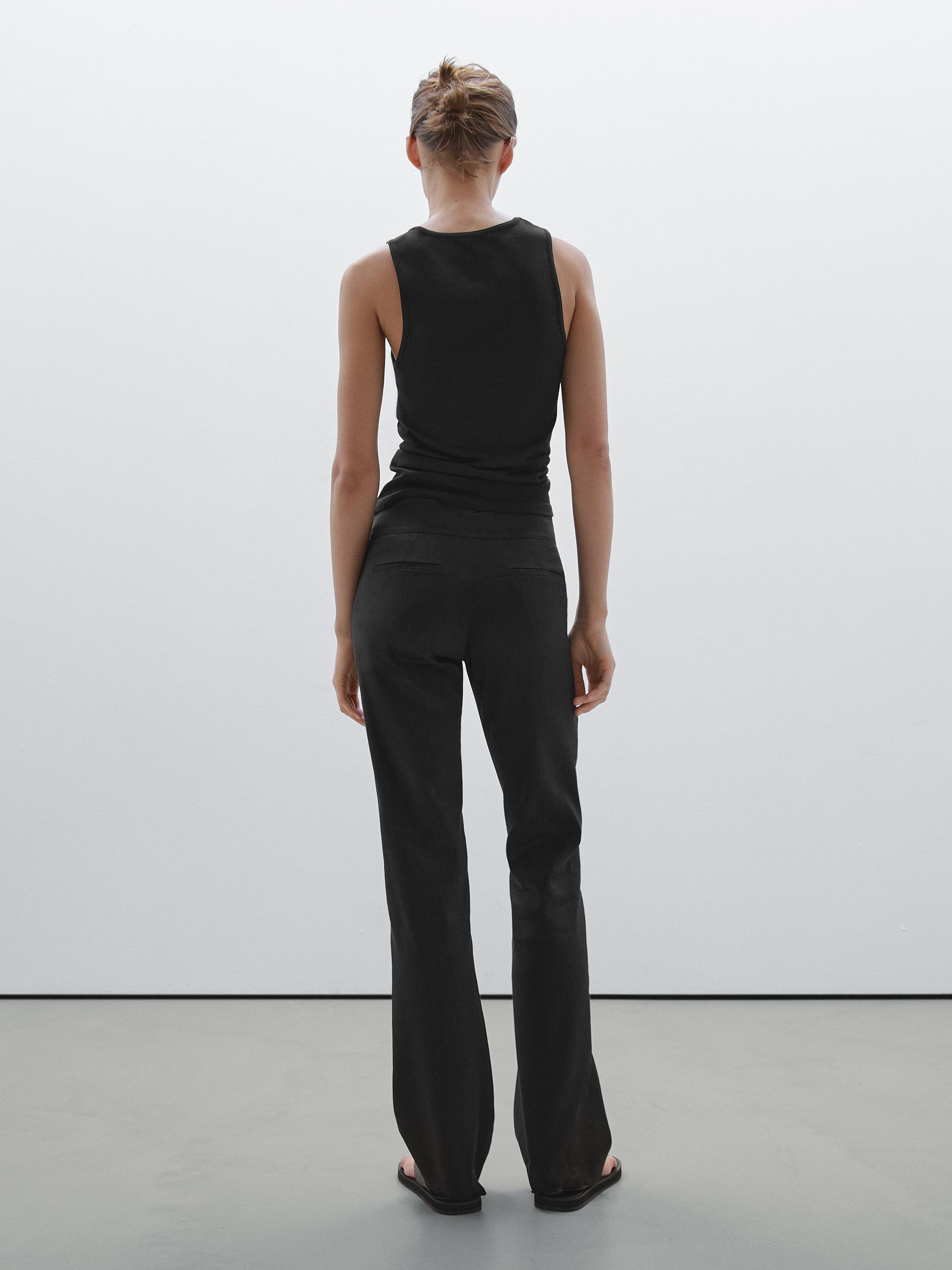 Straight-leg low-rise stretch trousers | Zara US