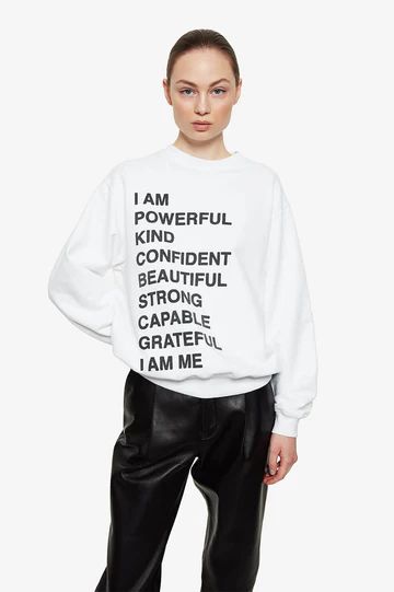 Ramona Sweatshirt Empowerment - White | ANINE BING