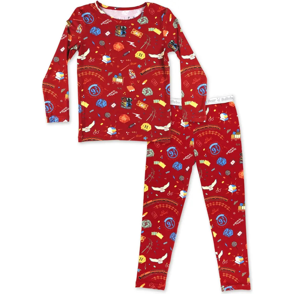 Bellabu Bear Kids' Hogwarts Express Set of 2 Piece Pajamas at Nordstrom, Size 18-24M | Nordstrom